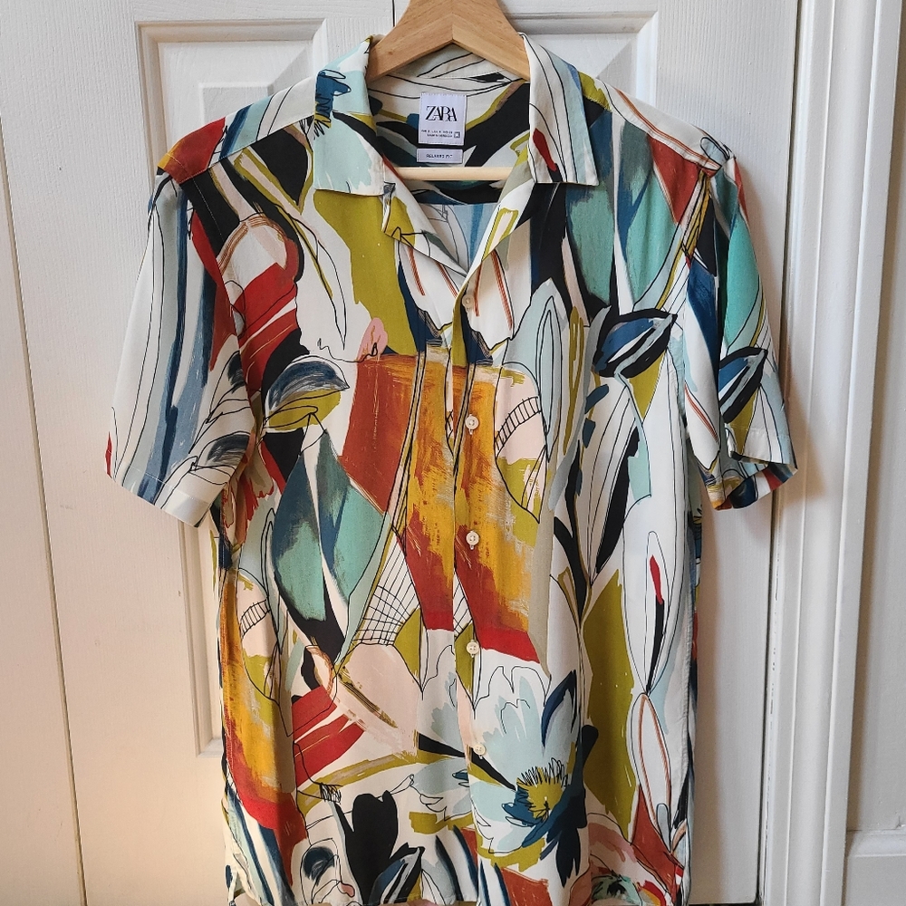 Zara short-sleeve botanic shirt